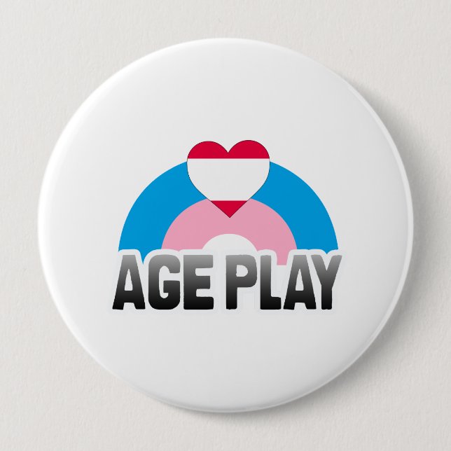 AGE PLAY RAINBOW 4 INCH ROUND BUTTON (Front)