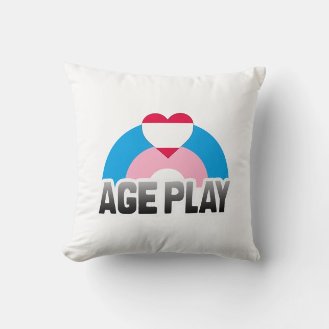 AGE PLAY RAINBOW THROW PILLOW (Front)
