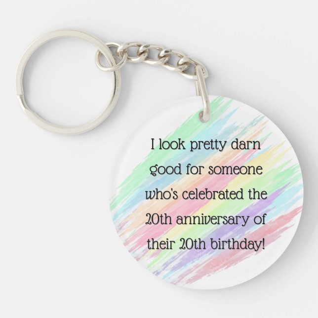Aged 40 & over keychain (Front)