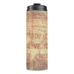 Aged aluminum background thermal tumbler
