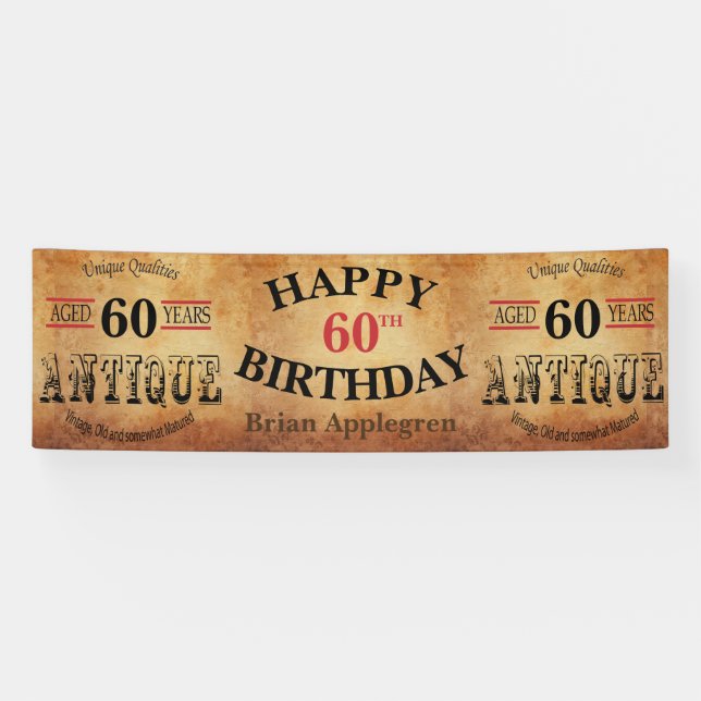 Aged, Antique and Vintage Any Birthday Design Banner (Horizontal)