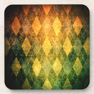Aged argyle coasters