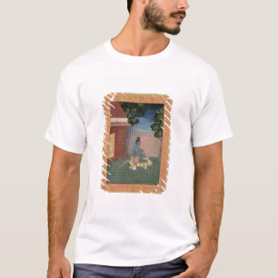 Aged ascetic seated on a tiger skin outside a buil T-Shirt