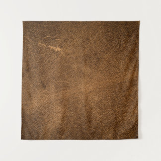 Aged Brown Leather: Classic Texture Tapestry