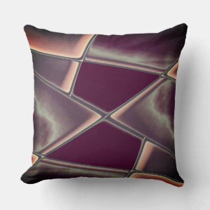 Aged brownish burgundy trapeze rectangular shapes  throw pillow