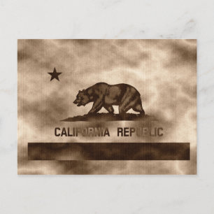Aged California Flag Postcard