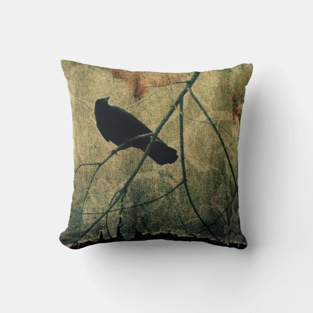 Aged Damask Throw Pillow (Front)