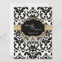 Aged Distressed Damask Golden Bling Look Wedding