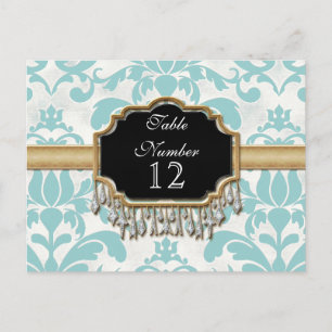 Aged Distressed Damask Golden Bling Look Wedding Postcard