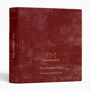 aged distressed effect dark red binder