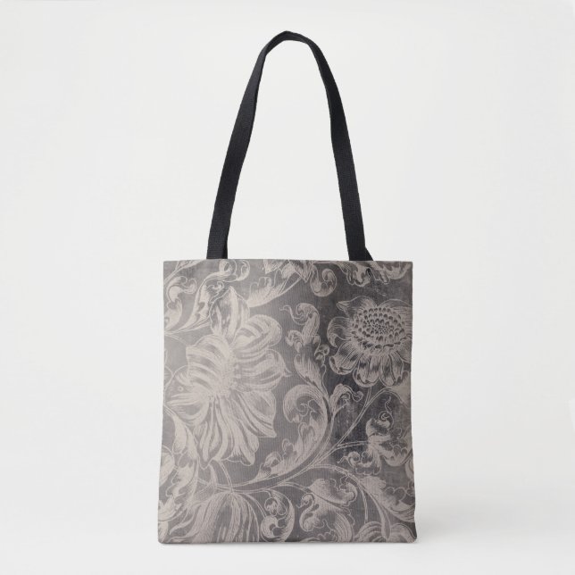 Aged Floral Tote Bag (Front)