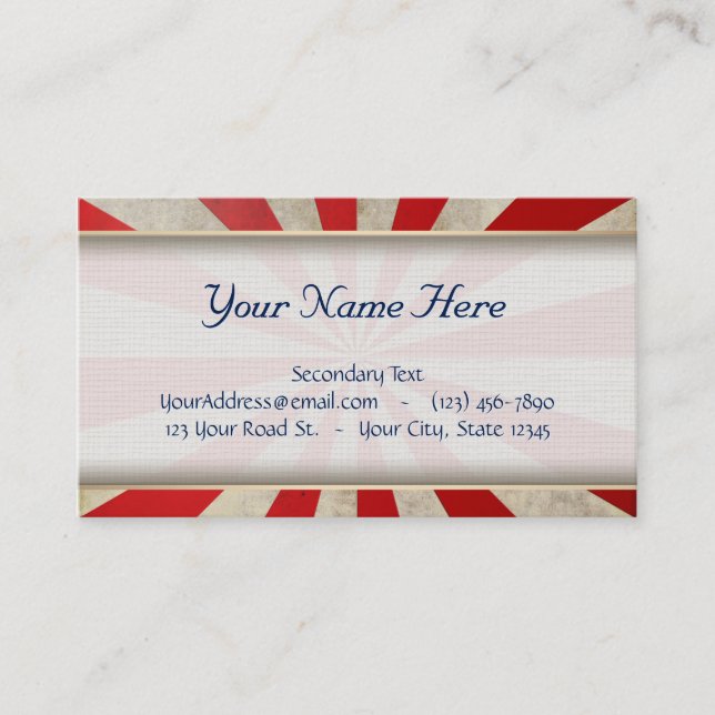 Aged Glory - Red, White and Blue Business Card (Front)