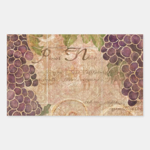 Aged Grape Vineyard Watercolor Home Decor Sticker