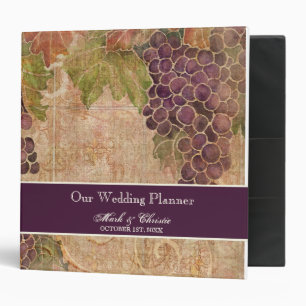 Aged Grape Vineyard Wedding Planner Binder