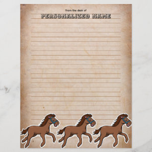 Aged Harry Horse Lined Paper Sheet
