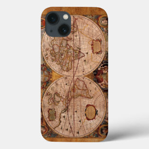 Aged Henricus Hondius' 1630 AD Old World Map iPhone 13 Case