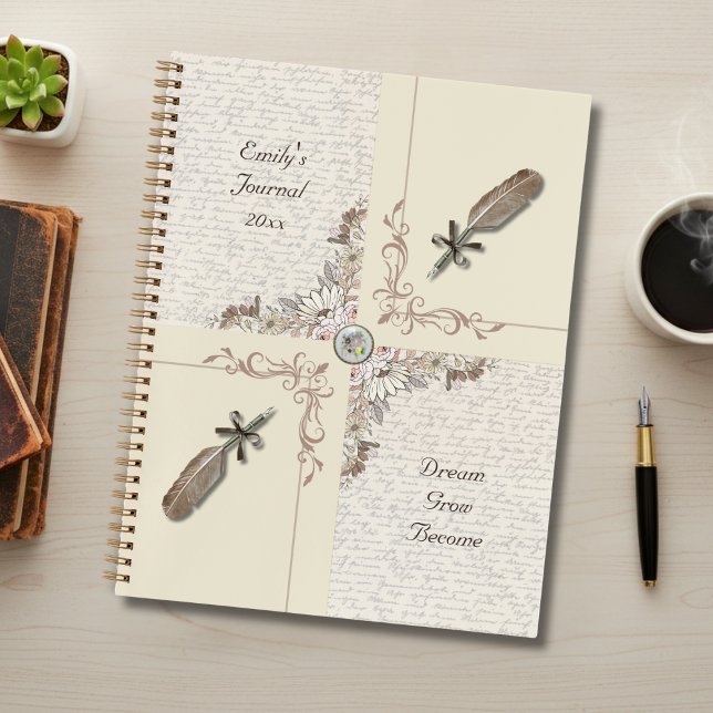 Aged Ivory Typography Book Lover Journal (This vintage-inspired journal is perfect for your quiet reflections.)