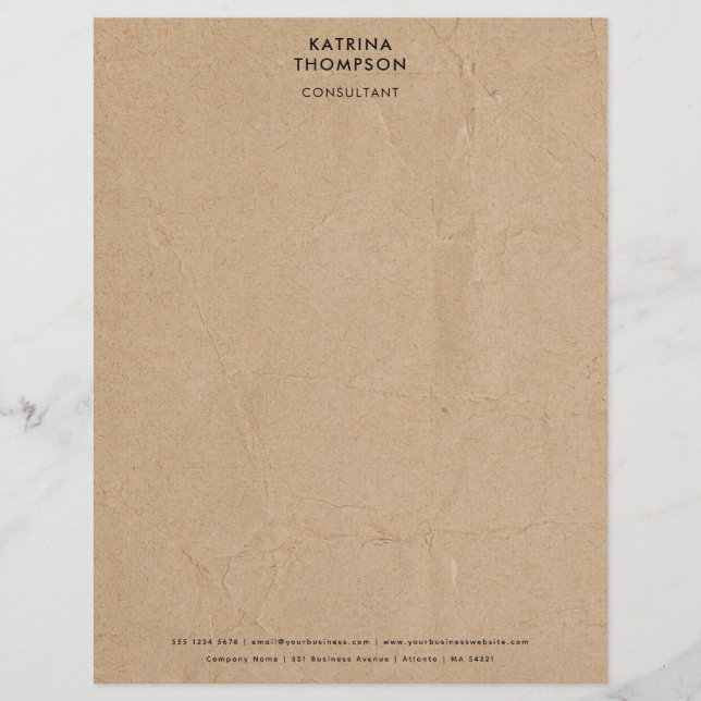 Aged Kraft Paper Minimalist Business Corporate  (Front)