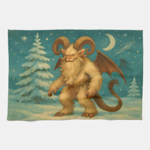 Aged Krampus Kitchen Towel