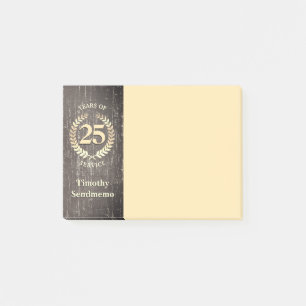 Aged laurels custom year employee anniversary post-it notes