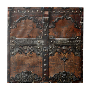 Aged Leather Trunk Ceramic Tile