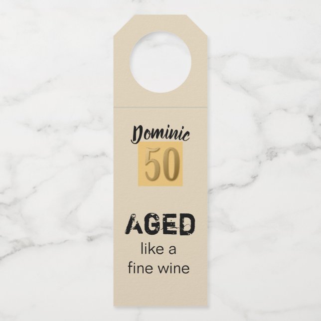 Aged like a Fine Wine Bottle Tag (Front)