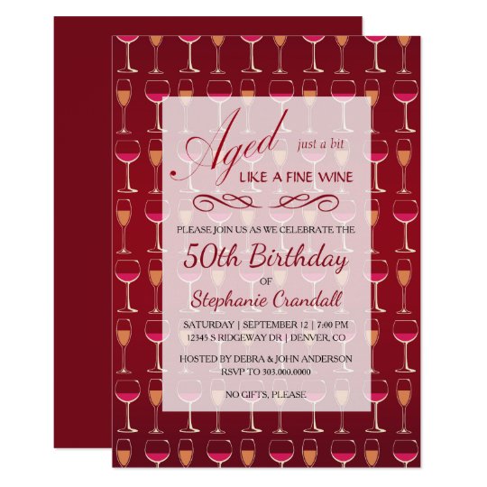 Aged Like Fine Wine Birthday Party Invitation