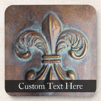 Aged-Look Fleur de Lis Coaster