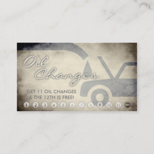 aged oil changes loyalty card