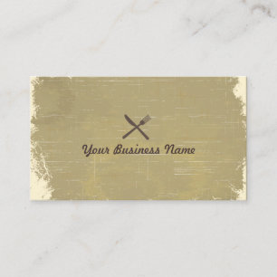 Aged Paper Texture Catering business card