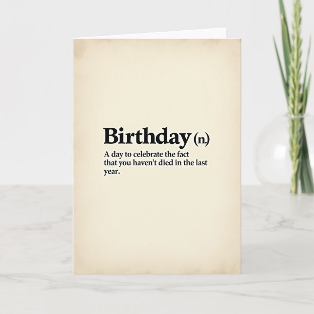 Aged Parchment Birthday Card (Front)
