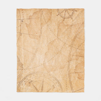 aged pirates treasure map backgroundmap,treasure,v fleece blanket