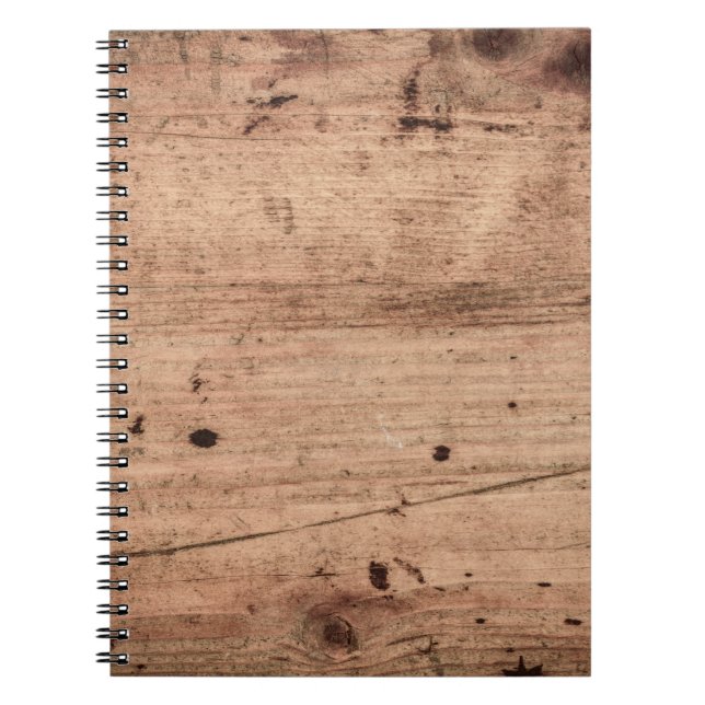 Aged Scored Wood Background Texture Notebook (Front)