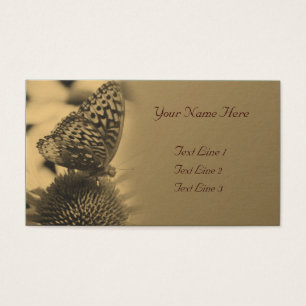 Aged Sepia Butterfly On Flower Nature