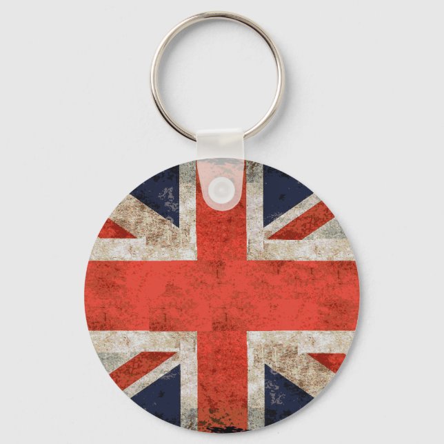Aged shredded Union Jack Keychain (Front)