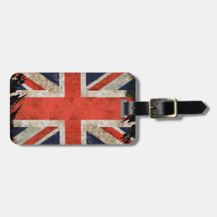 Aged shredded Union Jack Luggage Tag