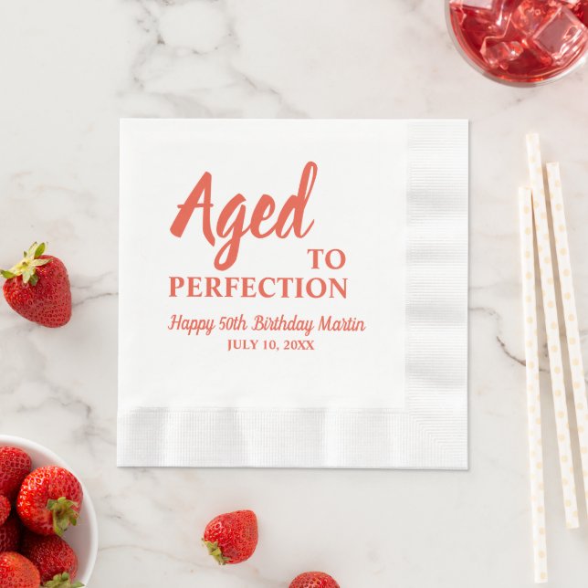Aged To Perfection 50th Birthday Napkins (Insitu)