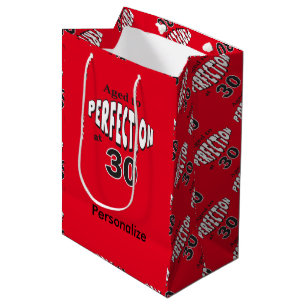 Aged to Perfection at 30   30th Birthday Medium Gift Bag