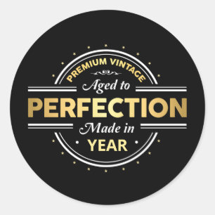 Aged to Perfection Birth Year Classic Round Sticker