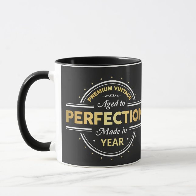 Aged to Perfection Birth Year Mug (Left)