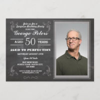 Aged To Perfection Birthday Chalk Mens Photo