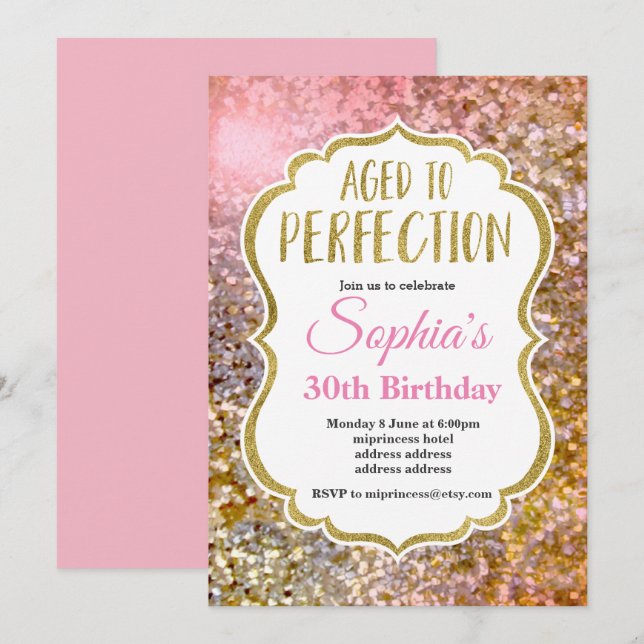 aged to perfection birthday invitation (Front/Back)