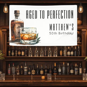 Aged To Perfection Birthday Party Banner