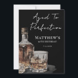 Aged To Perfection Birthday Party Sign Invitation<br><div class="desc">Aged To Perfection Birthday Mini Sign. This refined whiskey-themed design features a mix of rustic handwritten script and classic serif fonts for a warm yet polished look. “Aged To Perfection” appears at the top in a stylish blend of the two font styles, followed by the birthday person’s name and age...</div>