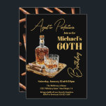 Aged to Perfection Bourbon Cigar Birthday Invitation<br><div class="desc">Watercolor bouron or whiskey Cigar Birthday Party. Features glasses bourbon or whiskey on the rocks, cigars on a gold tray and a black background with gold coloured fonts. Great for a manly men's milestone birthday. To make more changes go to Personalize this template. On the bottom you’ll see “Want to...</div>