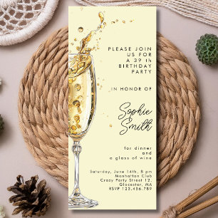 Aged to perfection champagne birthday party  invitation