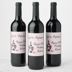 Aged to Perfection Customizable Wine Birthday Label