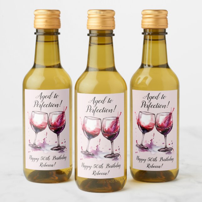 Aged to Perfection Customizable Wine Birthday Wine Label (Bottles)