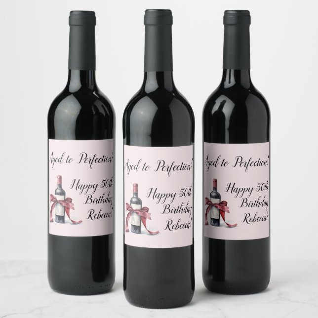 Aged to Perfection Customizable Wine Birthday Wine Label (Bottles)