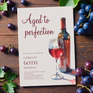Aged to Perfection Elegant 60th Birthday Party Invitation